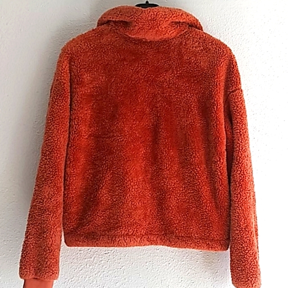 Joy Lab Rust Orange Sherpa Zip Up Jacket - Picture 3 of 8
